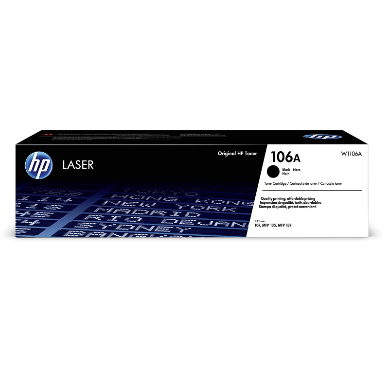 HP 106A Black Original LaserJet Toner Cartridge (W1106A)