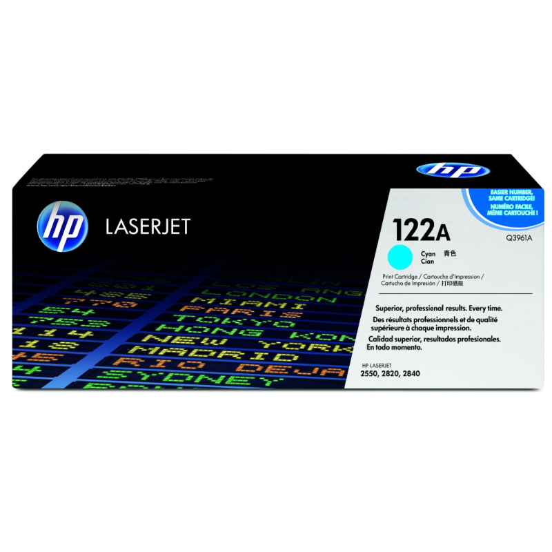 HP 122A Cyan Original LaserJet Toner Cartridge (Q3961A)