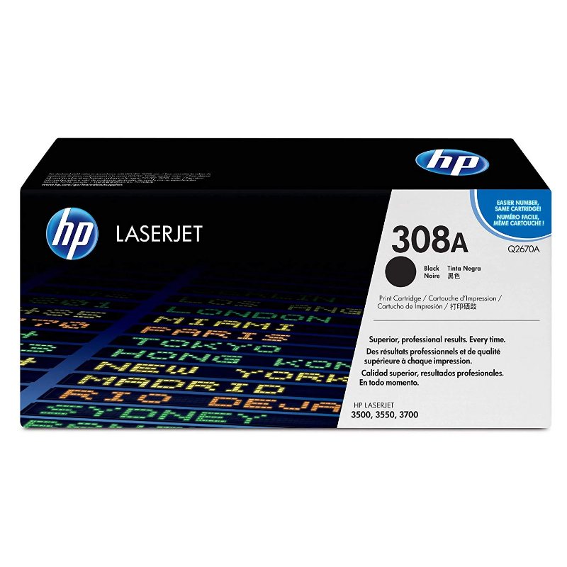 HP 308A Black Original LaserJet Toner Cartridge (Q2670A)