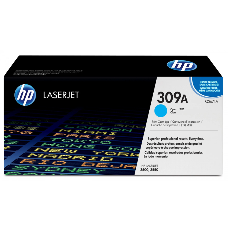 HP 309A Cyan Original LaserJet Toner Cartridge (Q2671A)