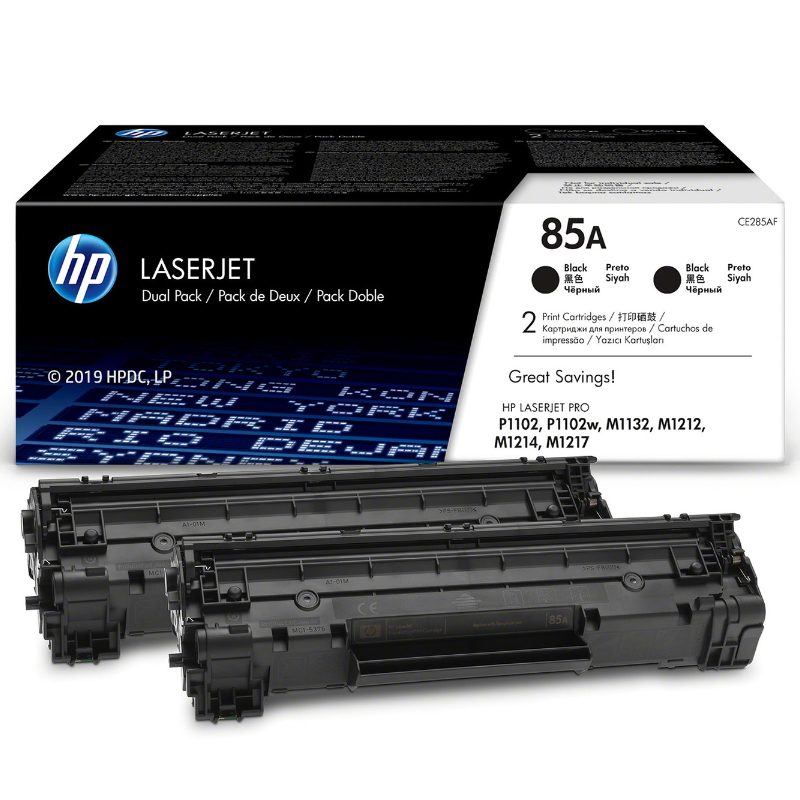 HP 85A 2-pack Black Original LaserJet Toner Cartridges (CE285AD)