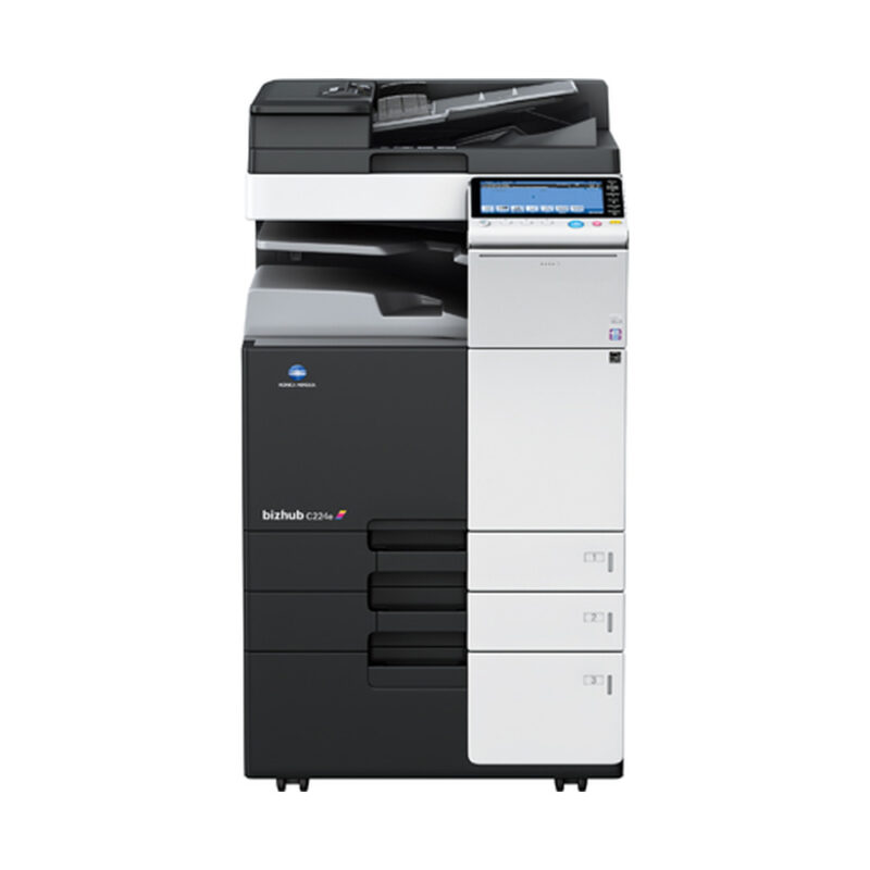 Konica Minolta bizhub C224e colour photocopier on a white background