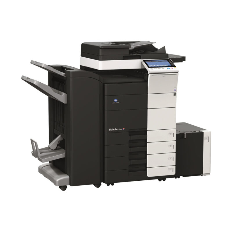 Konica Minolta bizhub C554e colour photocopier on a white background
