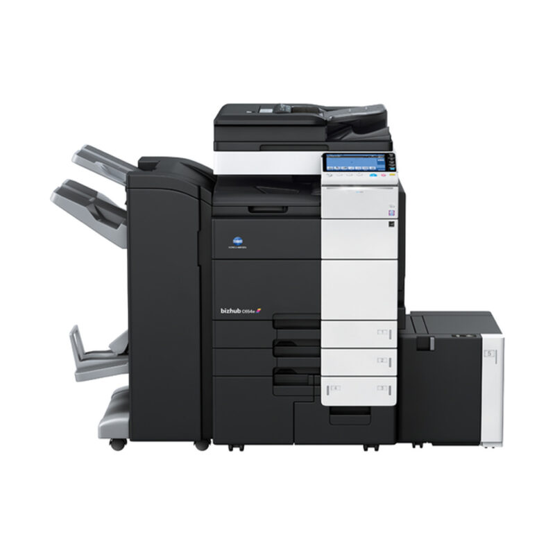 Konica Minolta bizhub C654e colour photocopier on a white background