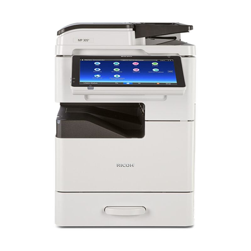 Ricoh Aficio MP 305+ SPF monochrome multifunction printer on a white background