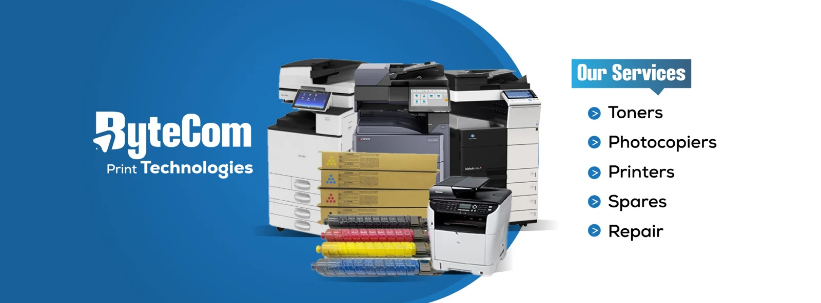 Bytecom Print Technologies: toners, photocopiers, printers, spares and repair